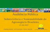 Audiência Pública Sobrevivência e Sustentabilidade do Agronegócio Brasileiro 07-08-2007.