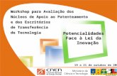Avaliação dos Núcleos de Apoio ao Patenteamento e dos Escritórios de Transferência de Tecnologia Rio de Janeiro - 19 a 21 de outubro de 2005 Workshop para.