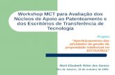 Workshop MCT para Avaliação dos Núcleos de Apoio ao Patenteamento e dos Escritórios de Transferência de Tecnologia Projeto Aperfeiçoamento das atividades.