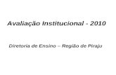 Avaliação Institucional - 2010 Diretoria de Ensino – Região de Piraju.
