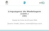 Linguagens de Modelagem (cont.) (III) Equipe do Curso de ES para SMA {lucena, furtado, choren, viviane}@inf.puc-rio.br.