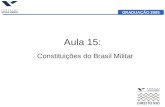 GRADUAÇÃO 2005 Aula 15: Constituições do Brasil Militar.