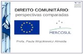 DIREITO COMUNITÁRIO DIREITO COMUNITÁRIO: perspectivas comparadas Profa. Paula Wojcikiewicz Almeida.