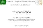 Centro de Energia Nuclear na Agricultura Universidade de São Paulo Toxicocinética Rafael Grossi Botelho Doutorando em Química na Agricultura e Ambiente.