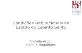 Condições Habitacionais no Estado do Espírito Santo Andréia Arpon Camila Magalhães.