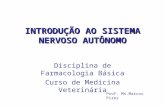 INTRODUÇÃO AO SISTEMA NERVOSO AUTÔNOMO Prof. Ms.Marcos Pires Disciplina de Farmacologia Básica Curso de Medicina Veterinária.