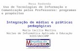 Mesa Redonda Uso de Tecnologias de Informação e Comunicação pelos Professores: programas e propósitos Integração de mídias e práticas pedagógicas Maria.