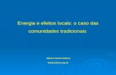 Energia e efeitos locais: o caso das comunidades tradicionais Maria Cristina Fedrizzi fedrizzi@iee.usp.br.