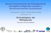 Estratégias de Mitigação Ricardo Lacerda Baitelo Treinamento – 26,27 e 28 de julho de 2006 Araçatuba - SP Novos Instrumentos de Planejamento Energético.