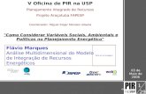Flávio Marques V Oficina: "Como Considerar Variáveis Sociais, Ambientais e Políticas no Planejamento Energético" Análise Multidimensional do Modelo de.