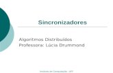 Instituto de Computação - UFF Sincronizadores Algoritmos Distribuídos Professora: Lúcia Drummond.