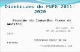 Diretrizes do PNPG 2011-2020 Reunião do Conselho Pleno da Andifes São Luis, MA 07 de outubro de 2010 Francisco César de Sá Barreto fcsabarreto@gmail.com.