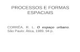 PROCESSOS E FORMAS ESPACIAIS CORRÊA, R. L. O espaço urbano. São Paulo: Ática, 1989. 94 p.