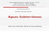 Águas Subterrâneas Aluna de mestrado: Myrla de Souza Batista Universidade Federal de Campina Grande – UFCG DEC/CCT/UFCG – Pós-Graduação Área de concentração: