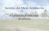 Gestão do Meio Ambiente Legislação Ambiental Brasileira.