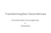 Transformações Geométricas Coordenadas Homogêneas e Rotações.