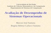 Avaliação de Desempenho de Sistemas Operacionais Marcos José Santana Regina Helena Carlucci Santana Universidade de São Paulo Instituto de Ciências Matemáticas.