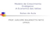 Modelo de Crescimento Endógeno: A Economia das Idéias Notas de Aula PROF. GIÁCOMO BALBINOTTO NETO UFRGS.