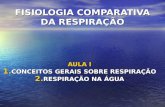 FISIOLOGIA COMPARATIVA DA RESPIRAÇÃO AULA I 1. CONCEITOS GERAIS SOBRE RESPIRAÇÃO 2. RESPIRAÇÃO NA ÁGUA.