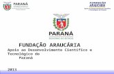 FUNDAÇÃO ARAUCÁRIA Apoio ao Desenvolvimento Científico e Tecnológico do Paraná 2013.