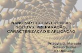 NANOPARTÍCULAS LIPÍDICAS SÓLIDAS: PREPARAÇÃO, CARACTERIZAÇÃO E APLICAÇÃO Priscyla D. Marcato Nelson Durán IQ-Unicamp.
