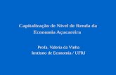 Capitalização de Nível de Renda da Economia Açucareira Profa. Valeria da Vinha Instituto de Economia / UFRJ.