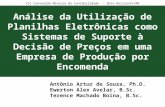 VII Convenção Mineira de Contabilidade - Belo Horizonte/MG Análise da Utilização de Planilhas Eletrônicas como Sistemas de Suporte à Decisão de Preços.