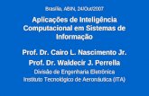 Brasília, ABIN, 24/Out/2007 Aplicações de Inteligência Computacional em Sistemas de Informação Prof. Dr. Cairo L. Nascimento Jr. Prof. Dr. Waldecir J.
