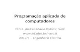 Programação aplicada de computadores Profa. Andréa Maria Pedrosa Valli avalli 2012/1 – Engenharia Elétrica.