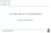 Universidade Federal da Paraíba Departamento de Informática Construção de Compiladores Analise Sintática II.