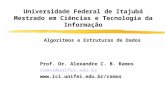 Universidade Federal de Itajubá Mestrado em Ciências e Tecnologia da Informação Prof. Dr. Alexandre C. B. Ramos ramos@unifei.edu.br .