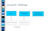 Jacquard / Babbage Programa Impressora Perf. cartões Cartões de operaçãoCartões variáveis ALUMemória.