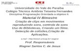 Universidade do Vale do Paraíba Colégio Técnico Antônio Teixeira Fernandes Disciplina Programação Orientada a objetos II. Material IV-Bimestre Criação.