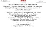 Universidade do Vale do Paraíba Colégio Técnico Antônio Teixeira Fernandes Disciplina Programação Orientada a objetos II. Material II-Bimestre - Arrays.
