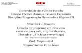 Universidade do Vale do Paraíba Colégio Técnico Antônio Teixeira Fernandes Disciplina Programação Orientada a Objetos III Material IV-Bimestre Criação.