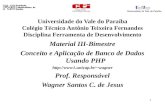 Universidade do Vale do Paraíba Colégio Técnico Antônio Teixeira Fernandes Disciplina Ferramenta de Desenvolvimento Material III-Bimestre Conceito e Aplicação.