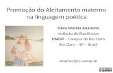 Promoção do Aleitamento materno na linguagem poética Silvia Marina Anaruma Instituto de Biociências UNESP – Campus de Rio Claro Rio Claro – SP – Brasil.