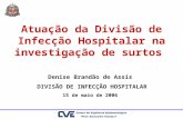 Atuação da Divisão de Infecção Hospitalar na investigação de surtos Denise Brandão de Assis DIVISÃO DE INFECÇÃO HOSPITALAR 15 de maio de 2006.