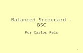 1 Balanced Scorecard - BSC Por Carlos Reis. 2 1.Classificação de indicadores 2.Contextualização espacial e temporal da organização 3.Novos Indicadores.