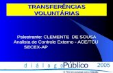 TRANSFERÊNCIAS VOLUNTÁRIAS Palestrante: CLEMENTE DE SOUSA Analista de Controle Externo - ACE/TCU SECEX-AP.