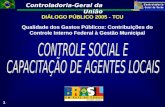 Controladoria-Geral da União 1 DIÁLOGO PÚBLICO 2005 - TCU Qualidade dos Gastos Públicos: Contribuições do Controle Interno Federal à Gestão Municipal.