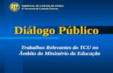 Diálogo Público Trabalhos Relevantes do TCU no Âmbito do Ministério da Educação TRIBUNAL DE CONTAS DA UNIÃO 6ª Secretaria de Controle Externo.