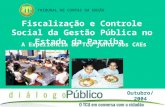 A Experiência do TCU junto aos CAEs Outubro/2004 TRIBUNAL DE CONTAS DA UNIÃO Fiscalização e Controle Social da Gestão Pública no Estado da Paraíba.
