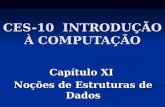 CES-10 INTRODUÇÃO À COMPUTAÇÃO Capítulo XI Noções de Estruturas de Dados.