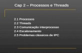 Cap 2 – Processos e Threads 2.1 Processos 2.2 Threads 2.3 Comunicação interprocesso 2.4 Escalonamento 2.5 Problemas clássicos de IPC.