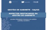 GESTÃO DE GABINETE - SAJ/GG ASPECTOS DESTACADOS DA GESTÃO DE GABINETE JULIANA FERNANDES FOGGAÇA DE ALMEIDA LUDYMILA SCHIMITZ.