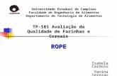 Universidade Estadual de Campinas Faculdade de Engenharia de Alimentos Departamento de Tecnologia de Alimentos ROPE Isabela Cardoso Vanina Terezan TP-181.