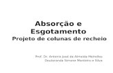 Absorção e Esgotamento Projeto de colunas de recheio Prof. Dr. Antonio José de Almeida Meirelles Doutoranda Simone Monteiro e Silva.