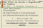 I – Informação Digital – Trabalho Grupo Escola Politécnica da USP MBA EPUSP em Gestão e Engenharia do Produto EP-018 – O Produto Internet e suas Aplicações.