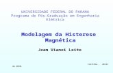 UNIVERSIDADE FEDERAL DO PARANA Programa de Pós-Graduação em Engenharia Elétrica Modelagem da Histerese Magnética Jean Vianei Leite Curitiba, abril de 2010.
